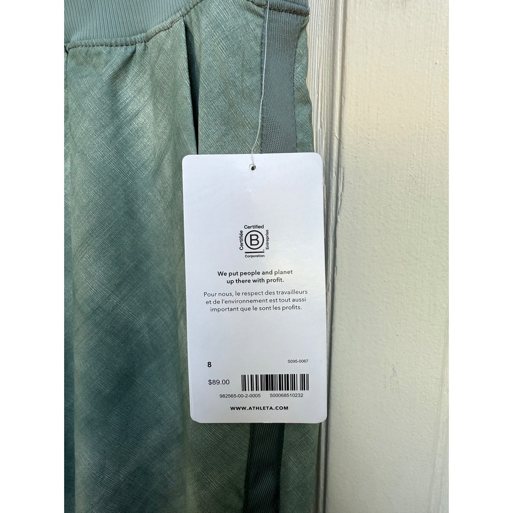Athleta Nolita Slim Tapered Printed Crop Pants Blue Green Pattern Size 8 - Picture 3 of 7